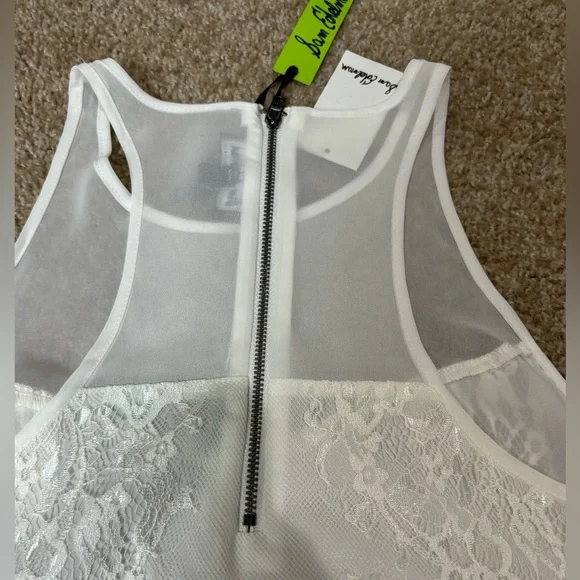 Sam Edelman white lace zip up tank top size S-NWT - Picture 10 of 11